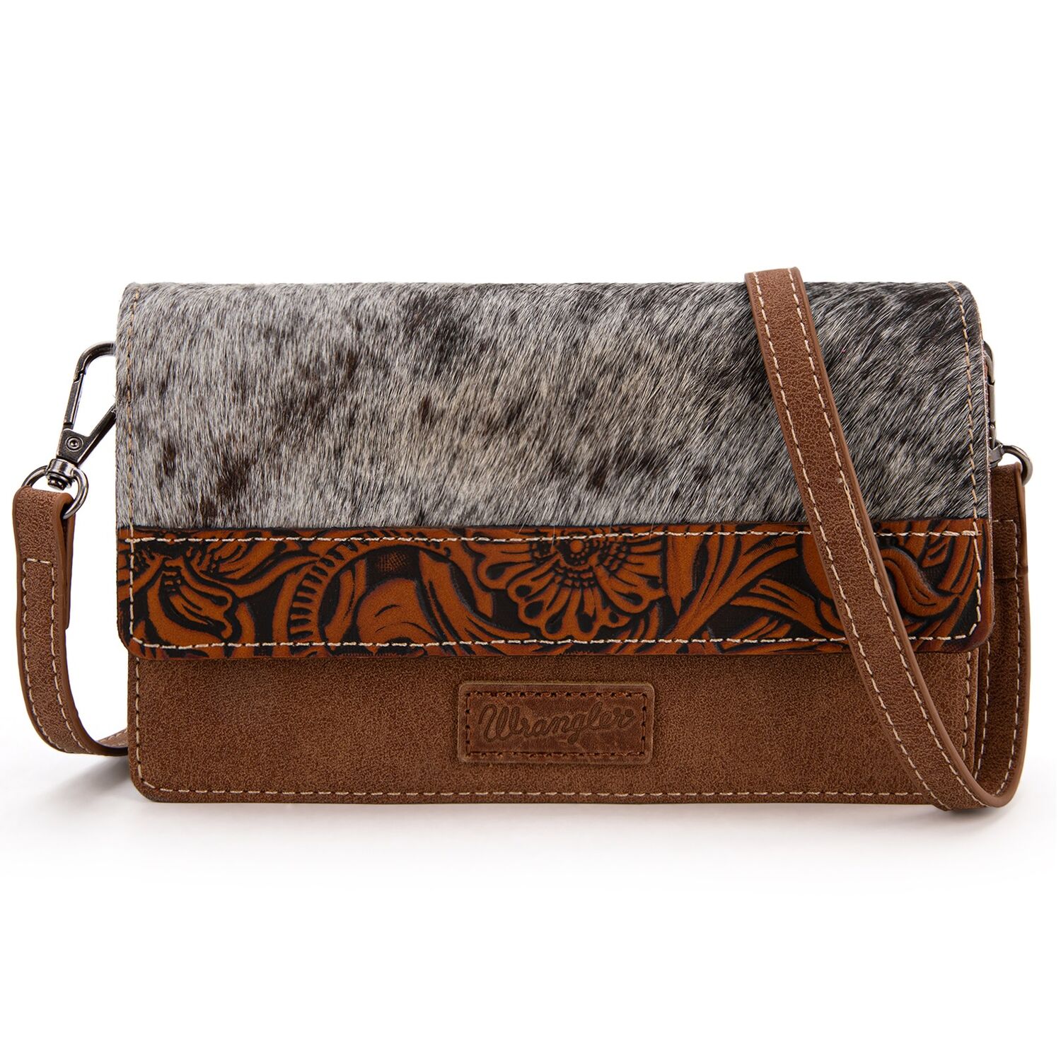 Wrangler Cowhide Crossbody Wallet
