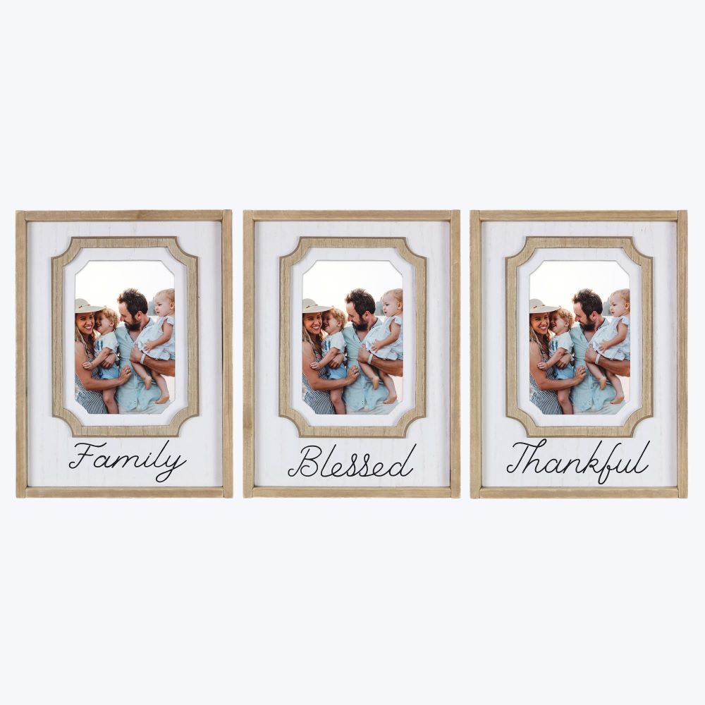 Young's Inc Wood Tabletop Photo Frame Assortment, 4-In x 6-In