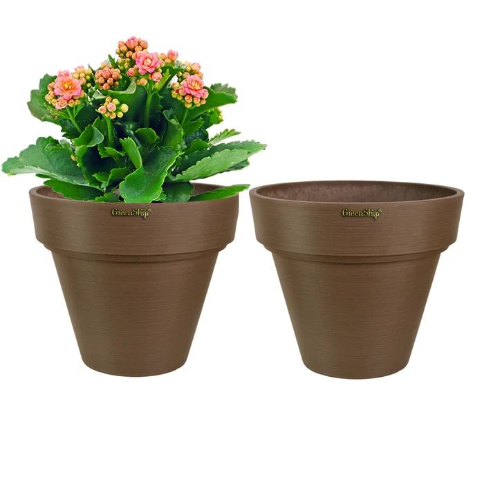 Green Ship Chocolate Large Planter With Drainage Hole, 14-In