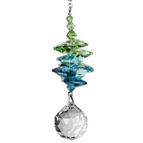 Woodstock Chimes Suncatcher - Cascade, - Green, 40 in, Crystal