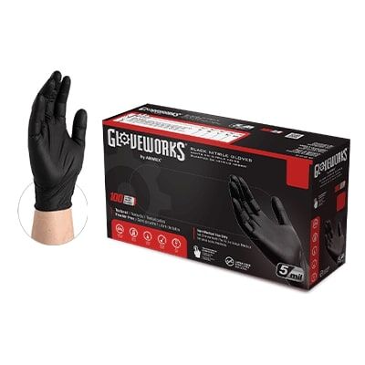Gloveworks Black Large 5-Mil Nitrile Gloves
