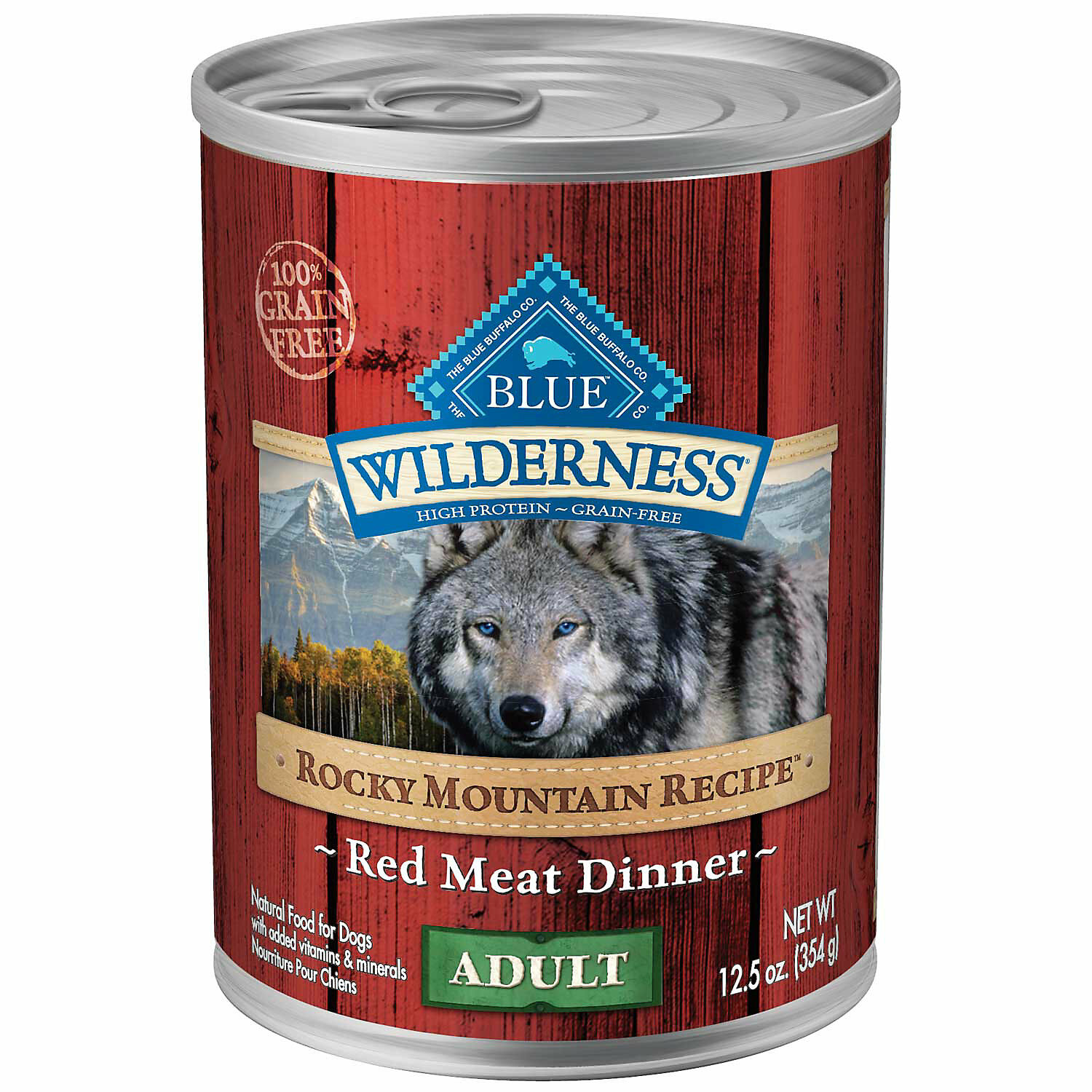 Blue Buffalo Wilderness Rocky Mountain Recipe Adult Dog Red Meat Dinner Dog Food, 12.5-Oz