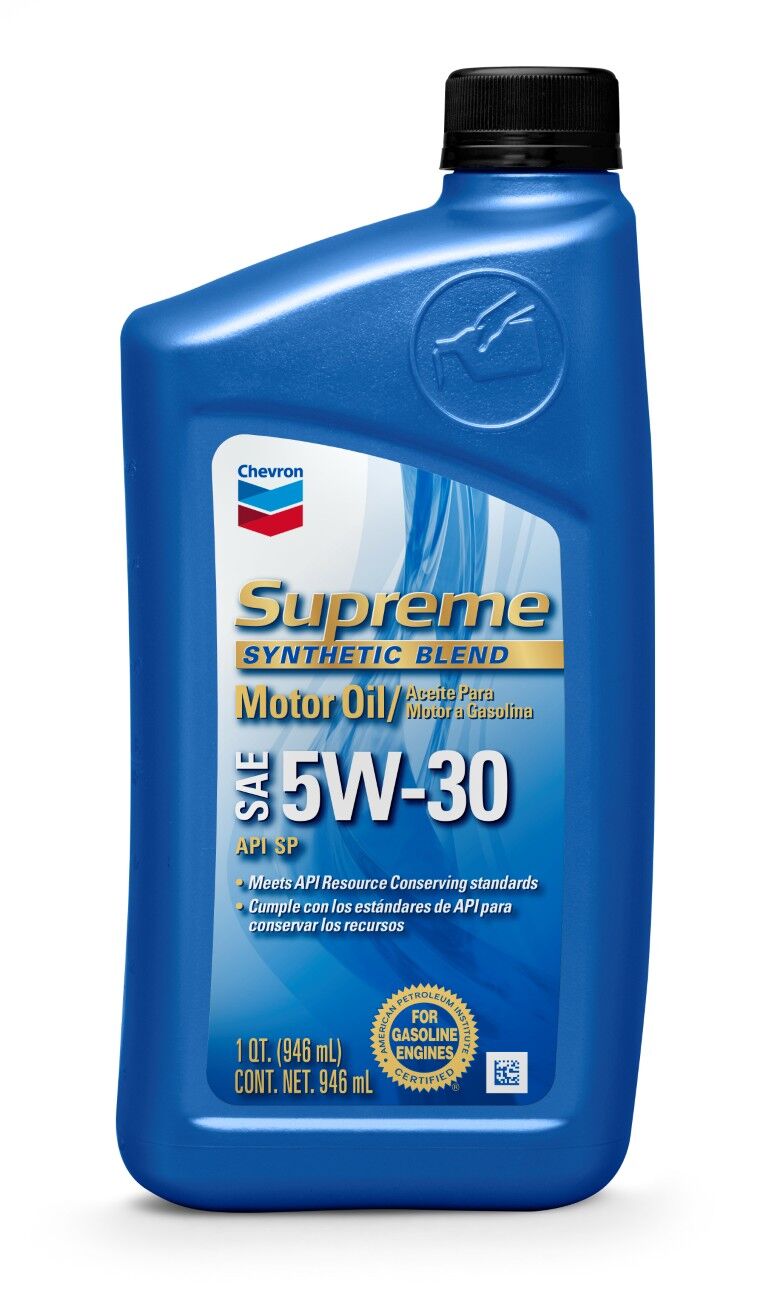 Chevron Supreme Synthetic Blend SAE 5W-30 Motor Oil, 1-Qt