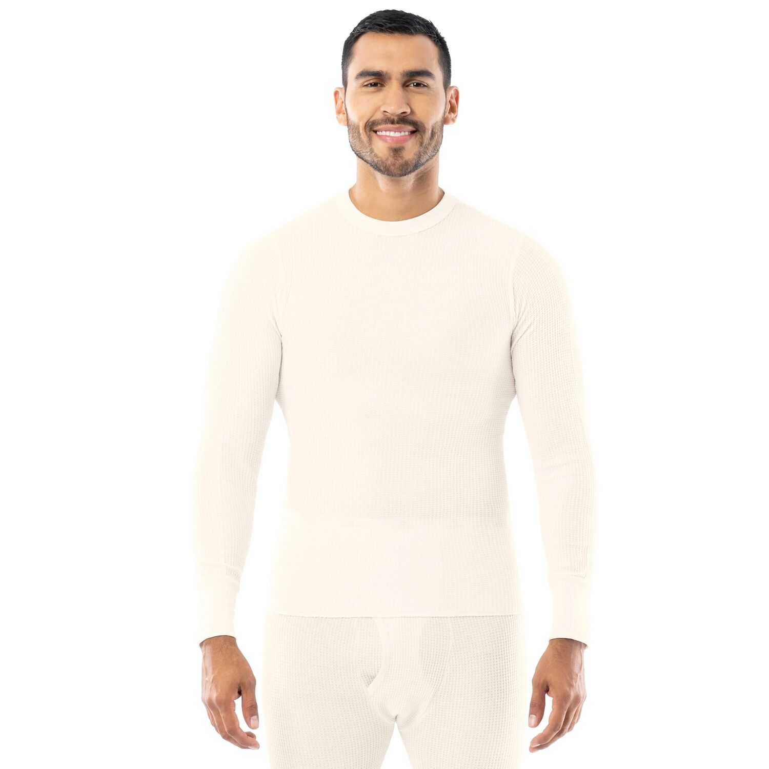 Indera Mills Men's Traditional John Top And Bottom Set in Natural