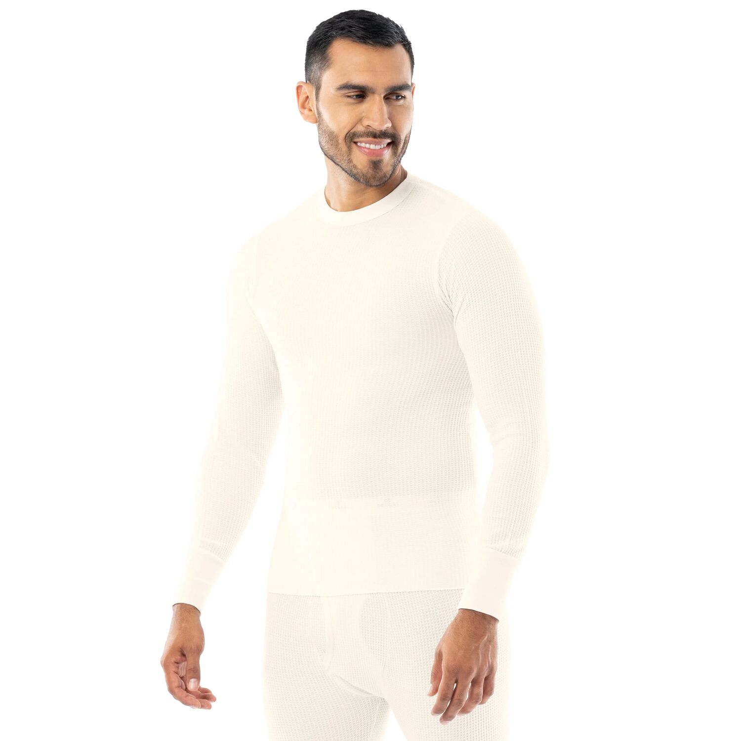 Indera Mills Men's Traditional John Top And Bottom Set in Natural