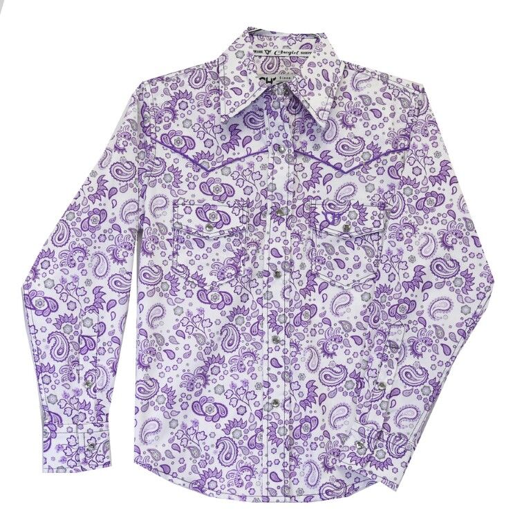 Cowboy Hardware Girl's Paisley Long Sleeve Snap Shirt