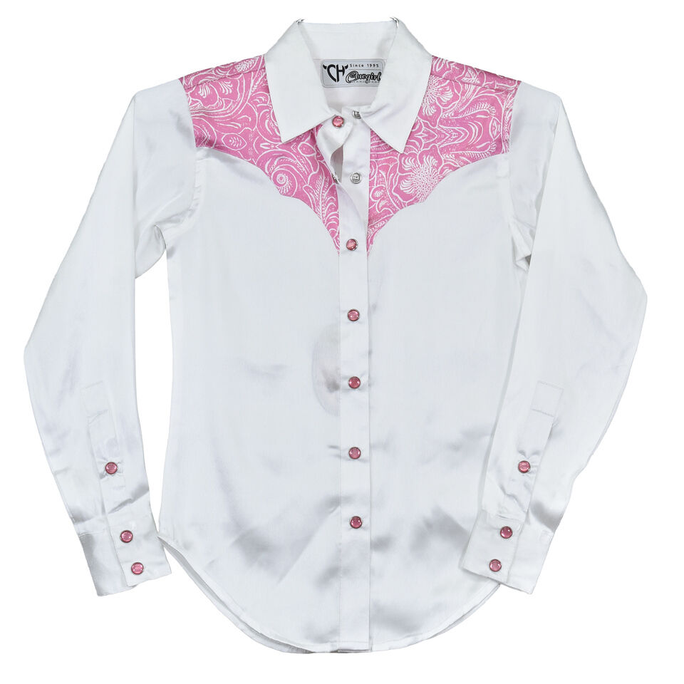 Cowboy Hardware Girl's Floral Neck Print Long Sleeve Shirt