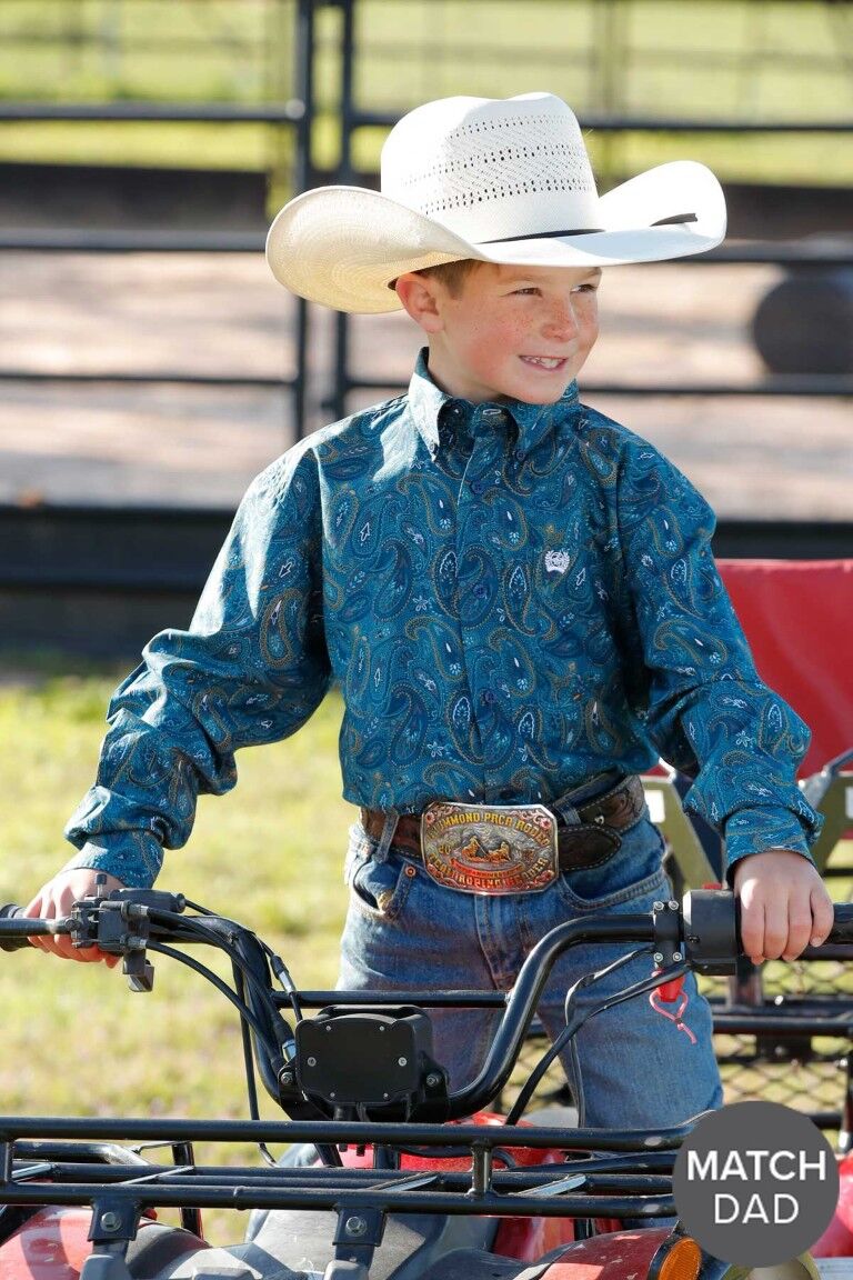 Cinch Boy's Paisley Print Button Down Western Shirt