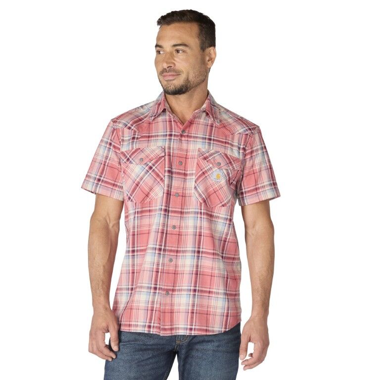 Carhartt Men's Montana Bozeman Relaxed Short Sleeve Plaid Shirt