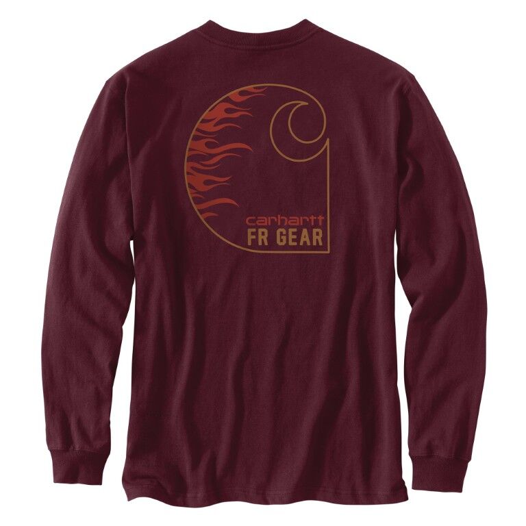 Carhartt Men's Flame Resistant Force Irvine Loose Fit Long Sleeve Flames T-Shirt