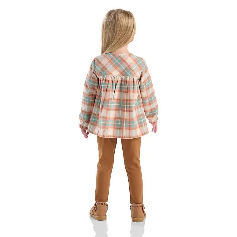 Carhartt Girl's 2-Piece Long Sleeve Flannel Top & Legging Set