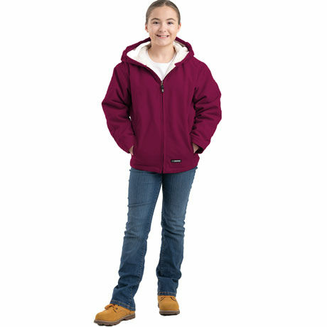 Berne Girl's Washed Sherpa Lined Hooded Jacket