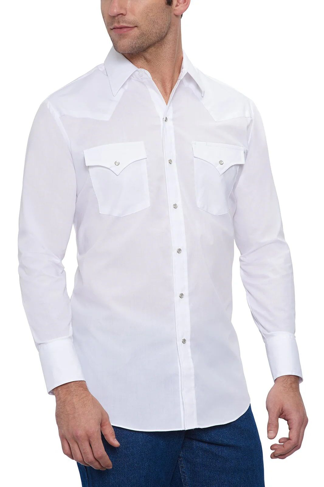 Ely Cattleman Men's Long Sleeve Solid Western Snap Shirt
