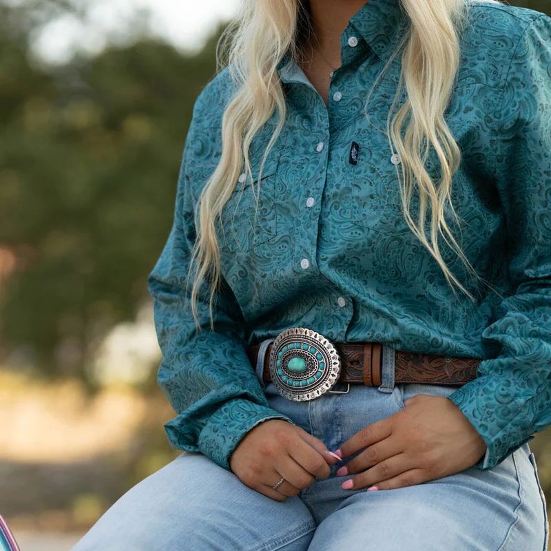 Hooey Women's Medina Classic Hooey Belt With Rodeo Buckle