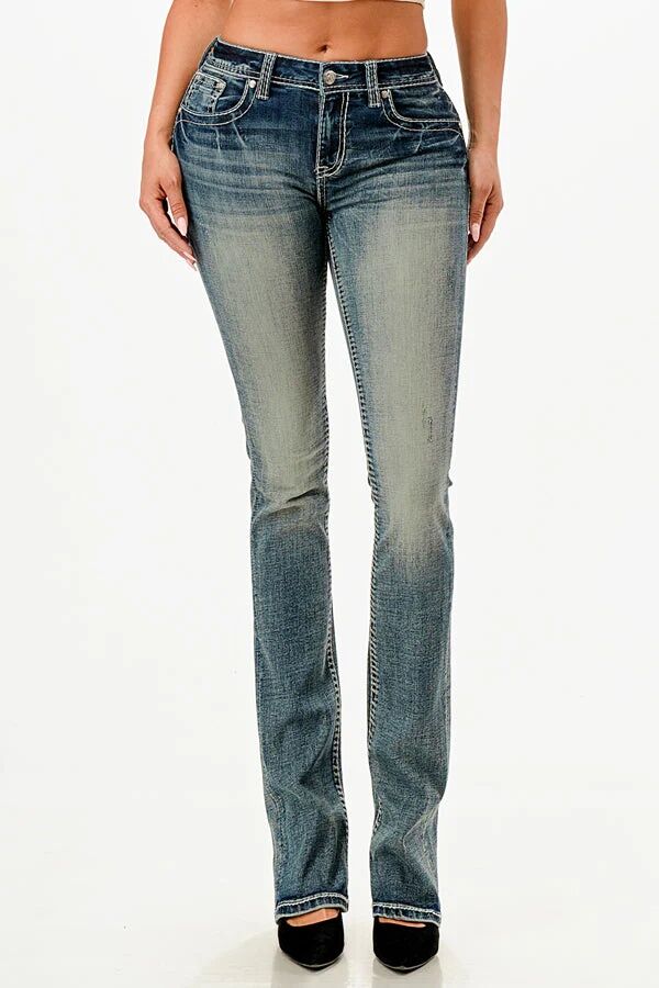 Grace In LA Girl's Paisley Embellished Rhinestone Jean