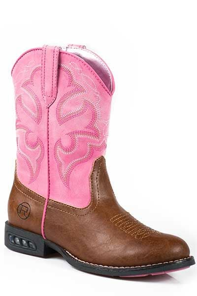 Roper Girls Leather Light Up Western Boot