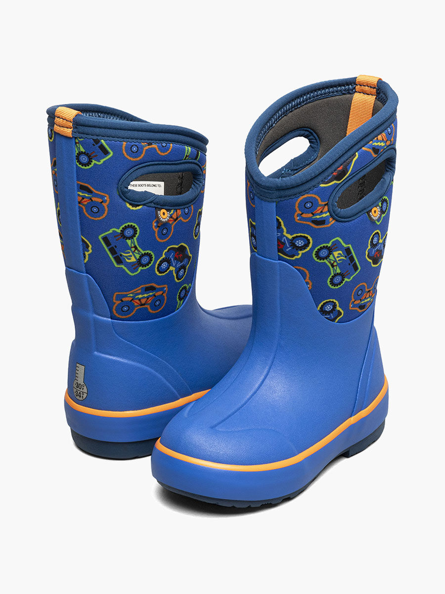 Bogs Kids' Classic II Monster Trucks 3 Season Boots in Blue