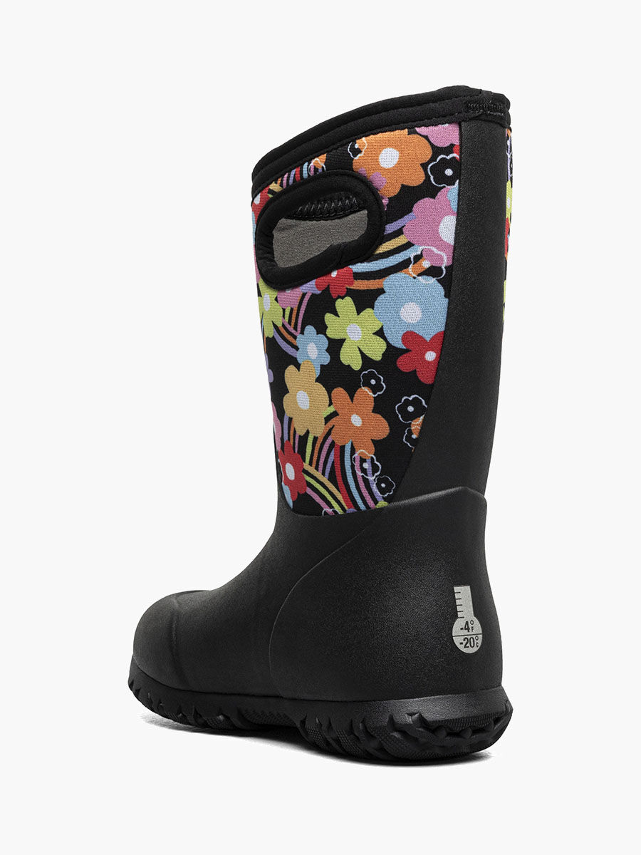 Bogs Kids' York Groovy Rainbow 3 Season Boots in Black
