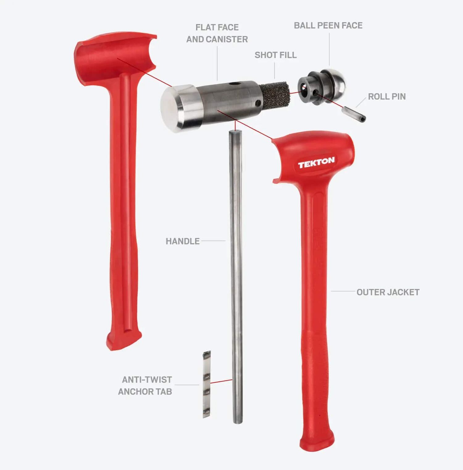 Tekton Ball Peen Dead Blow Hammer, 26-Oz