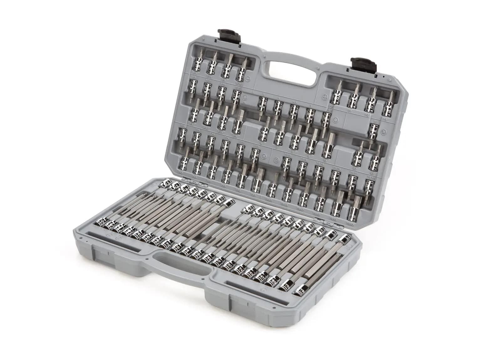 TEKTON 3/8-In Drive Hex, Torx, TR Torx, Phillips, Slotted, Square Bit Socket Set with Case, 91-Pc