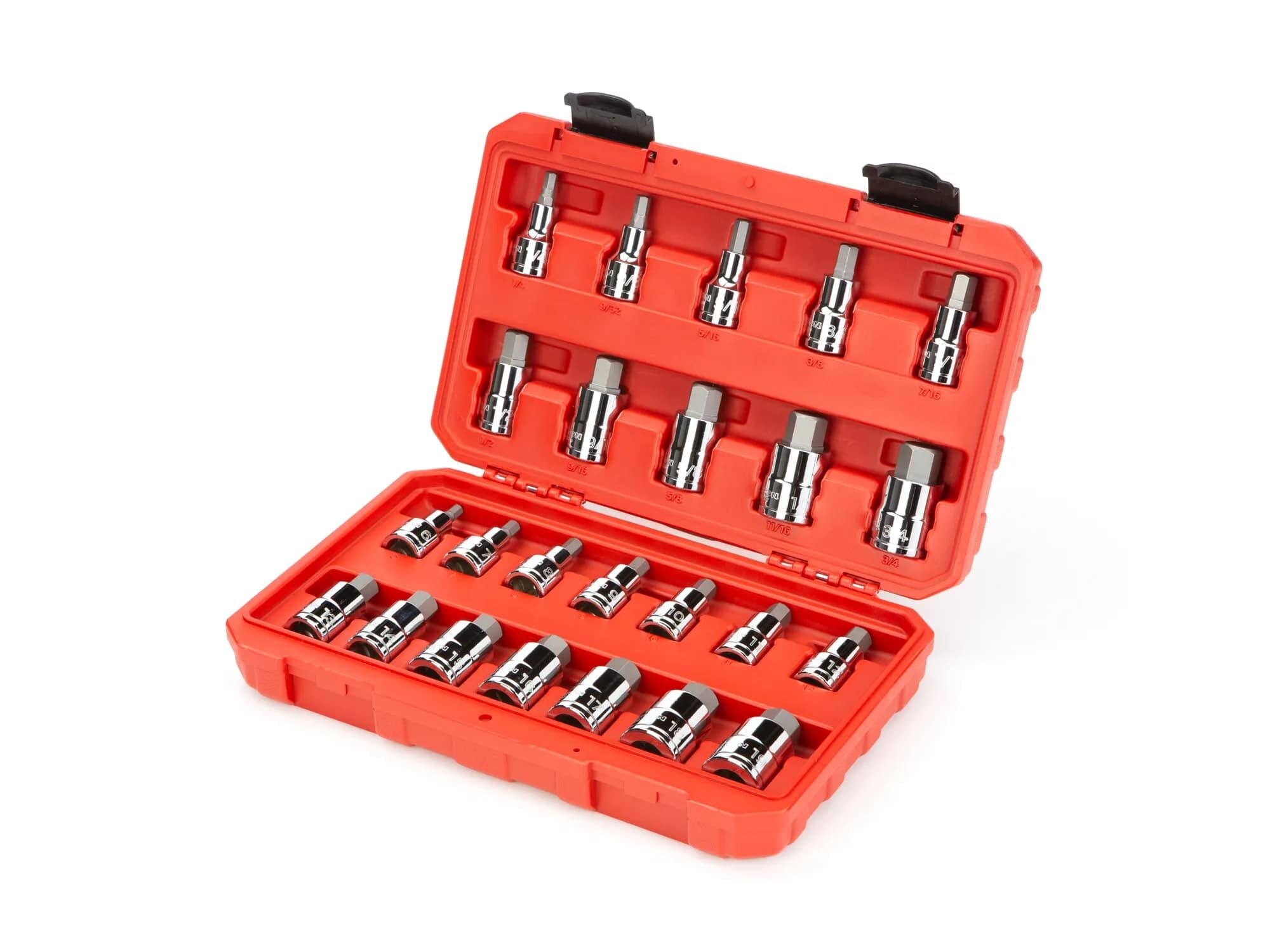 Tekton 1/2-In Hex Bit Socket Set With Case, 24-Pc