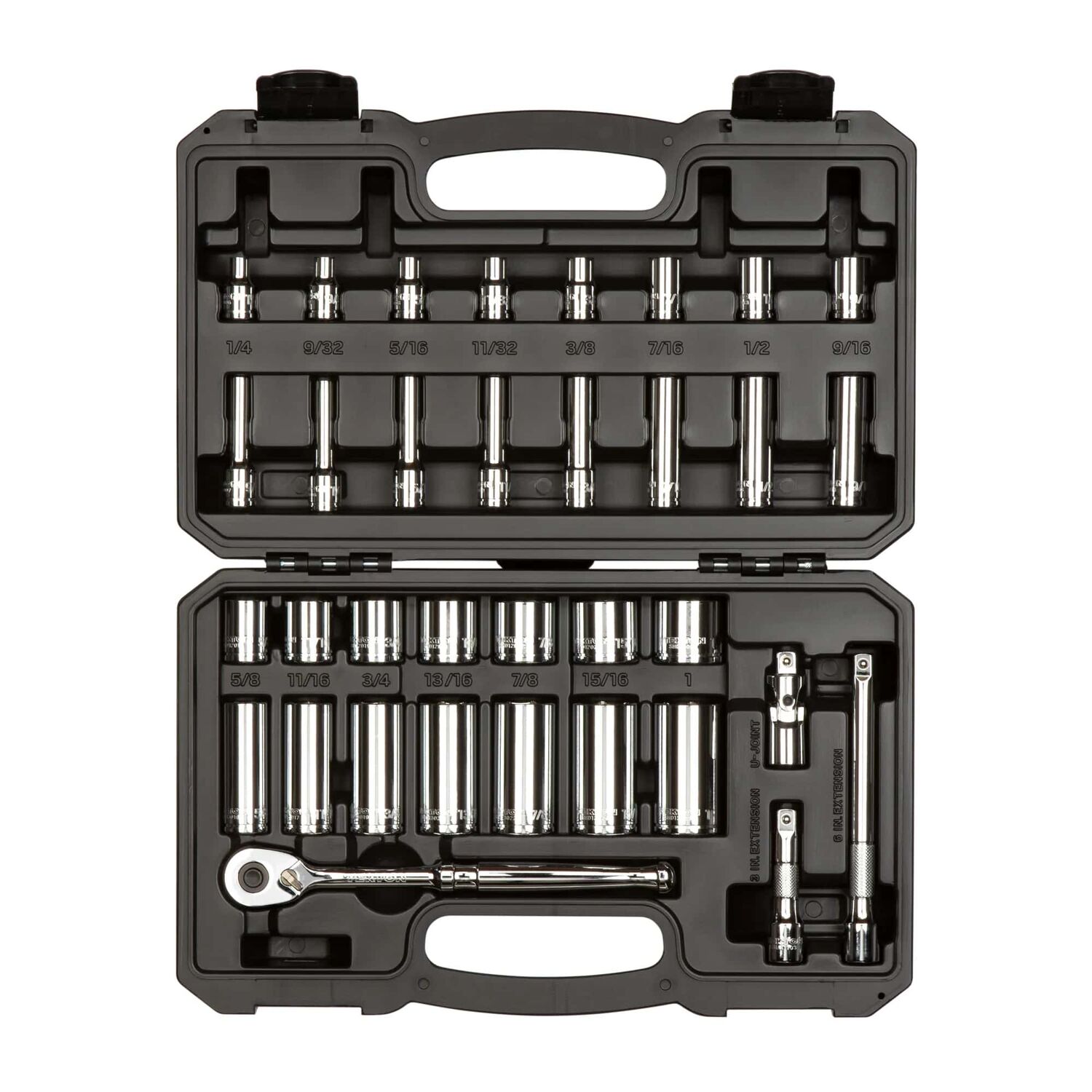 Tekton 3/8-In Drive 6-Point Socket and Rachet Set, 34-Pc