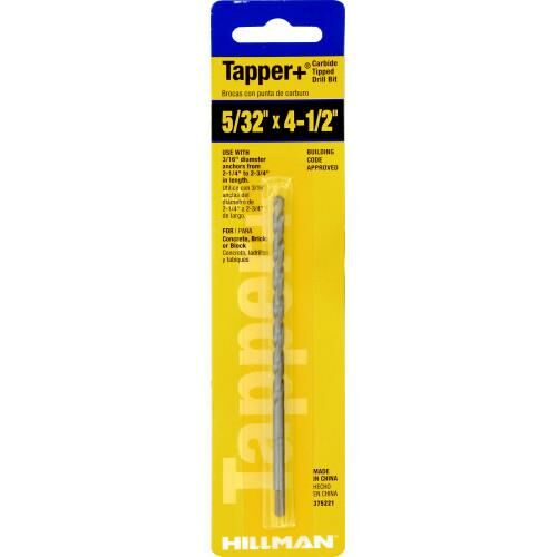 Hillman 4 1/2 in Masonry Tapper Carbide Drill Bit - 5/32 in