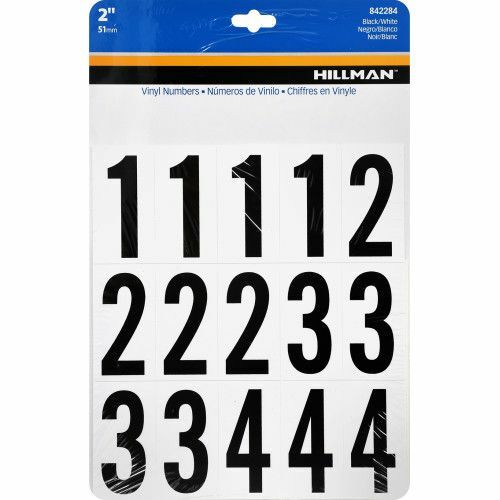 Hillman Square Cut Self Adhesive Numbers - 2 in