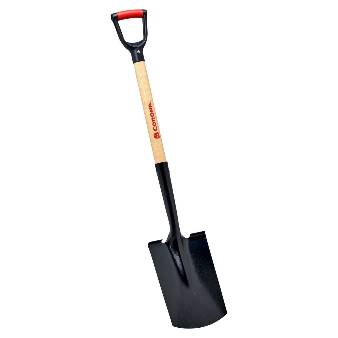 Corona Garden Spade Shovel with Wood D-Grip Handle, 15-Gauge, 30-In