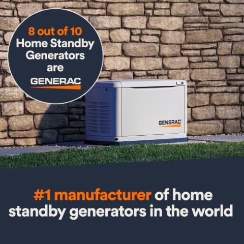 Generac Wi-Fi Enabled Standby Generator With Whole House Switch, 25-kW
