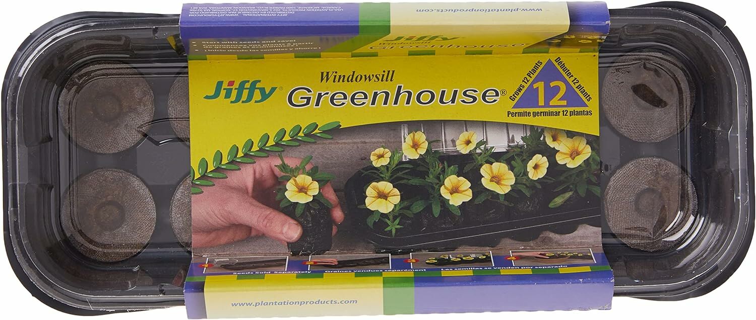 Jiffy Windowsill Greenhouse, 12 Peat Pellets