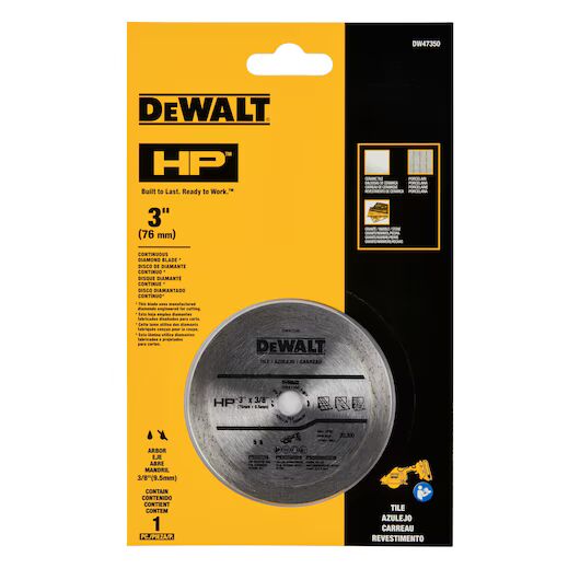 DEWALT Continuous High Performance Tile Cutting Blade, 3-In