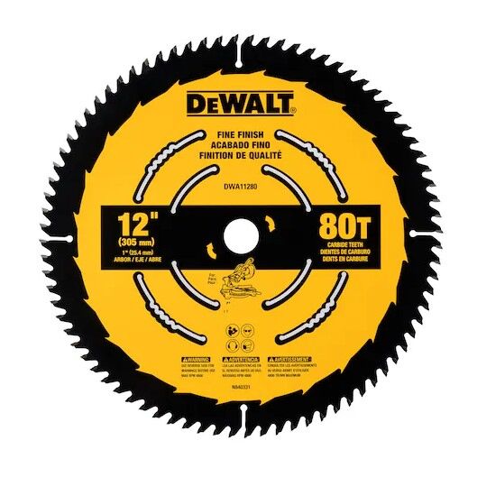 DEWALT Fine Finish Circular Saw Blade, 80T, 12-In