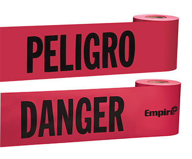 Empire Red Barricade Tape - Danger/Peligro, 200-Ft