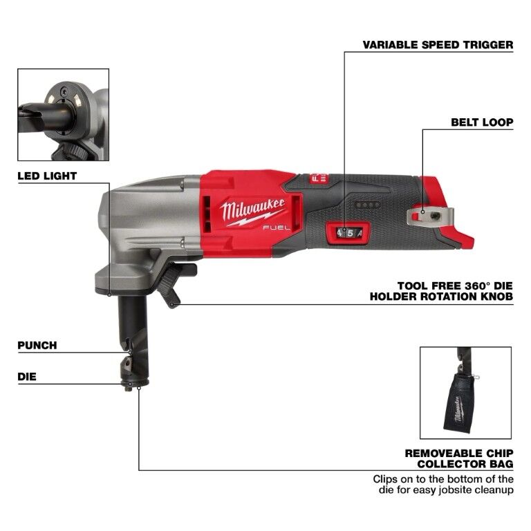 Milwaukee M12 Fuel Variable Speed Nibbler, 16-Ga