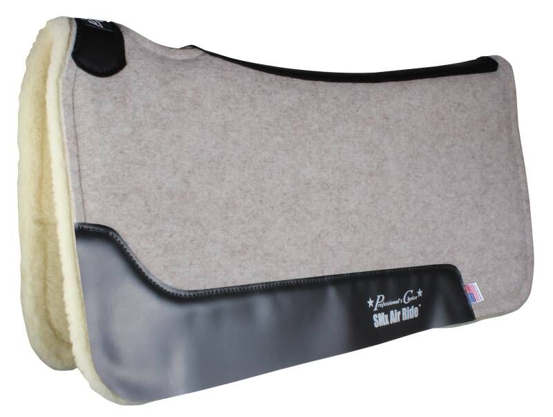 Professional's Choice Merino Wool Bottom Tan Cowboy Felt Air Ride Saddle Pad, Roper 31.5-In X 34-In