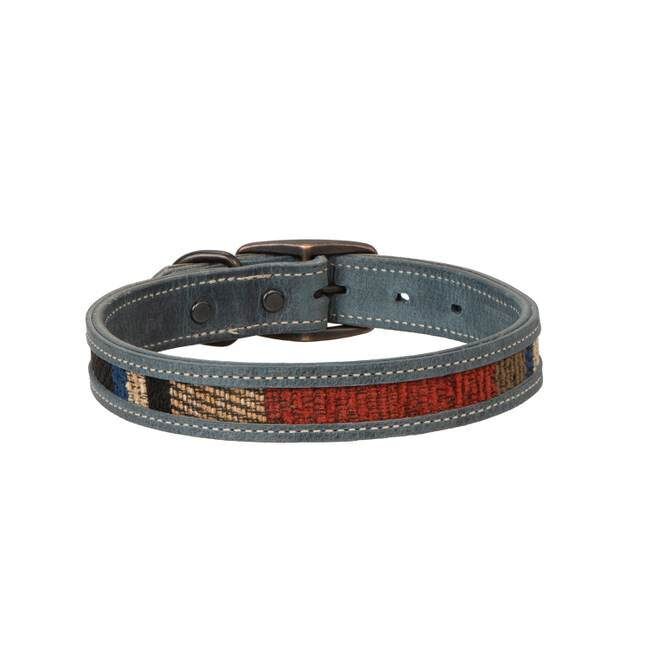 Weaver Leather Indigo Sky Collar Leather Dog Collar, 1-In x 19-In