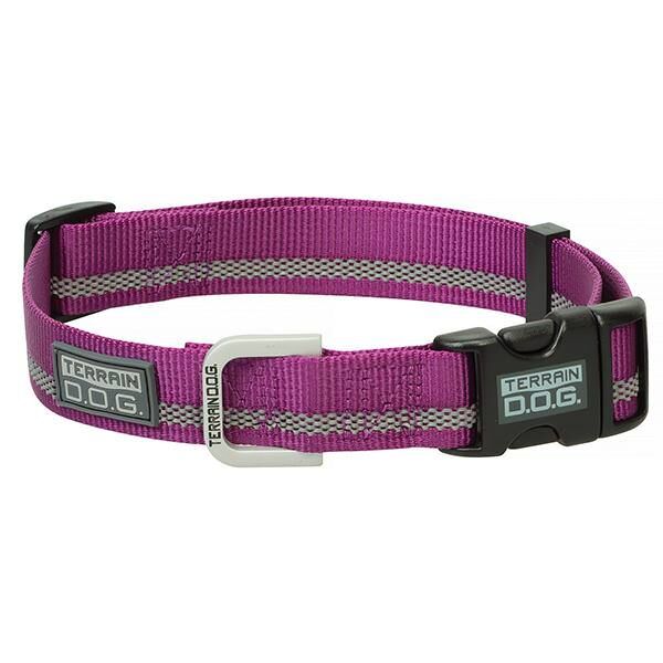 Terrain D.O.G. Medium Purple Reflective Snap-N-Go Adjustable Nylon Dog Collar