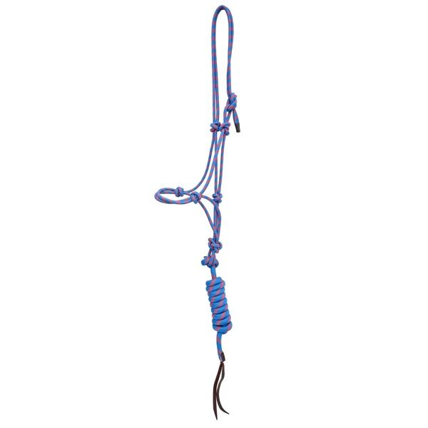Weaver Leather Turquoise/Red Average Rope Halter With Lead, 5/16-In