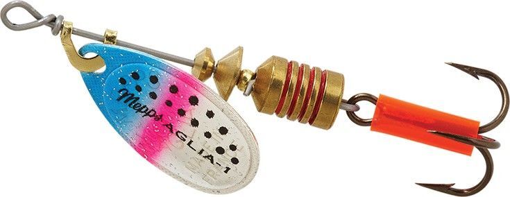 Mepps Treble Hook Aglia Rainbow Trout Spinner, #1, 1/8-Oz