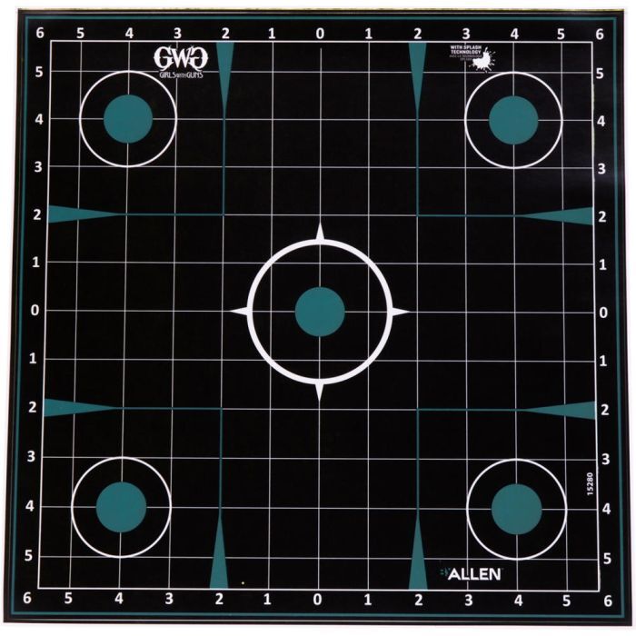 Allen Girls With Guns Adhesive Splash Reactive Paper Shooting Targets, 12 x 12-In, 5-PL