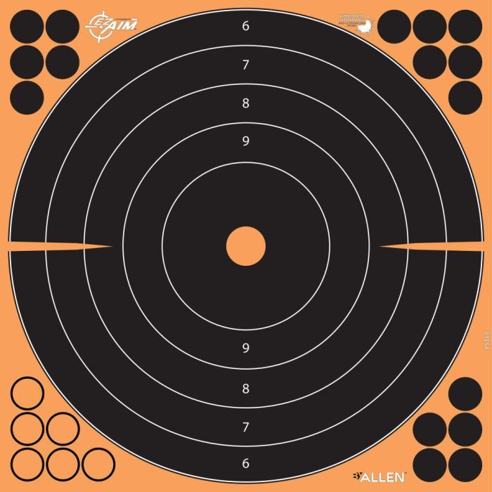 Allen EZ Aim Adhesive Paper Shooting 12-In Bullseye Targets, 10-Pk