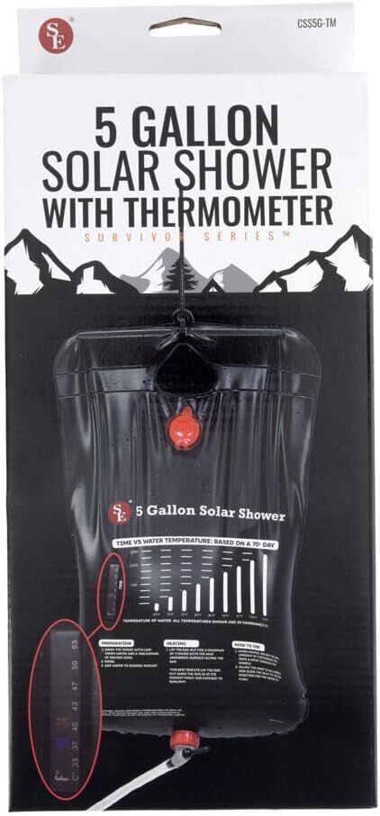 Sona Enterprise Solar Shower With Thermometer, 5-Gal