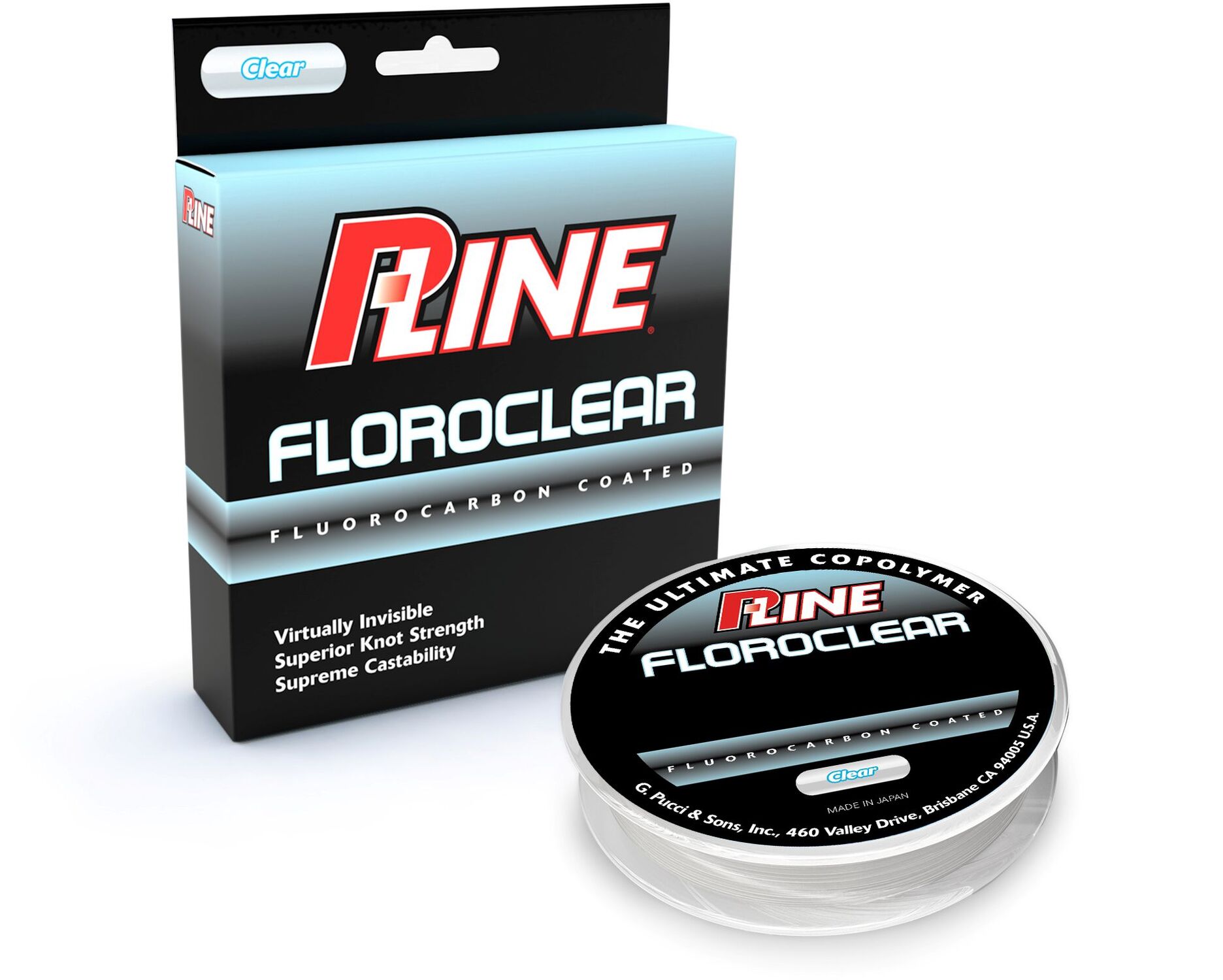 P-Ine Floroclear Clear Fluorocarbon Coated Copolymer Stealth Fishing Line, 6-Lb, 300-Yd