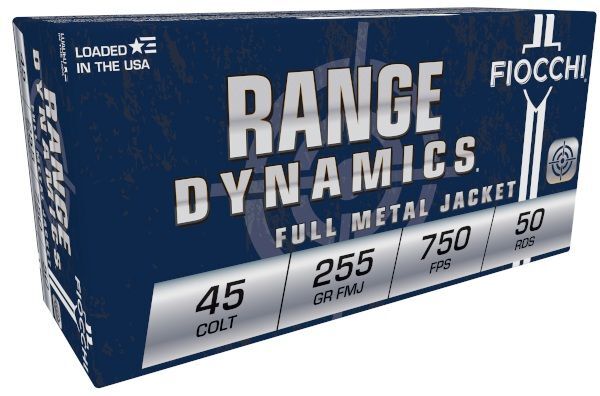 Fiocchi Range Dynamics .45 Colt, 255 Grain Total Metal Jacket Pistol Ammo, 50-Rd