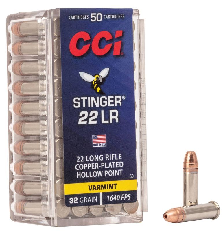 CCI Stinger .22 LR, 32 Grain CPHP Rifle Ammo, 50-Rd