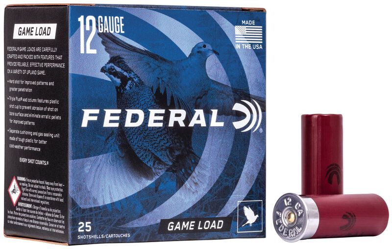 Federal Game Load Upland 12 Gauge 2 3/4" #8 Shot, 1-Oz, 25-Rd