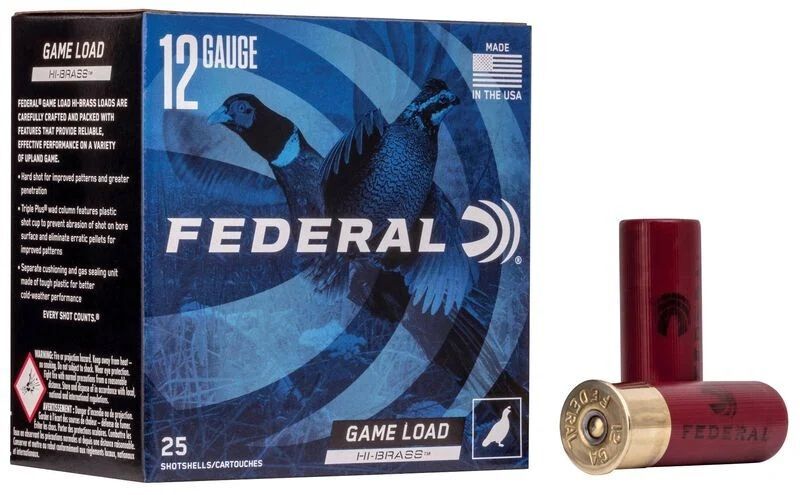 Federal Game Load Upland Hi-Brass 12 Gauge 2 3/4" #5 Shot, 1 1/4-Oz, 25-Rd