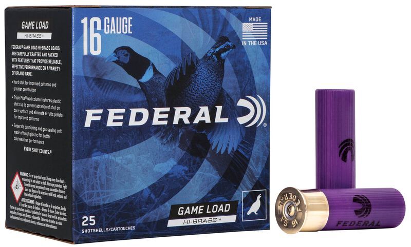 Federal Game Load Upland Hi-Brass 16 Gauge 2 3/4" #7.5 Shot, 1 1/8-Oz, 25-Rd