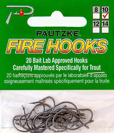Pautzke Fire Hooks, #10, 20-Pk